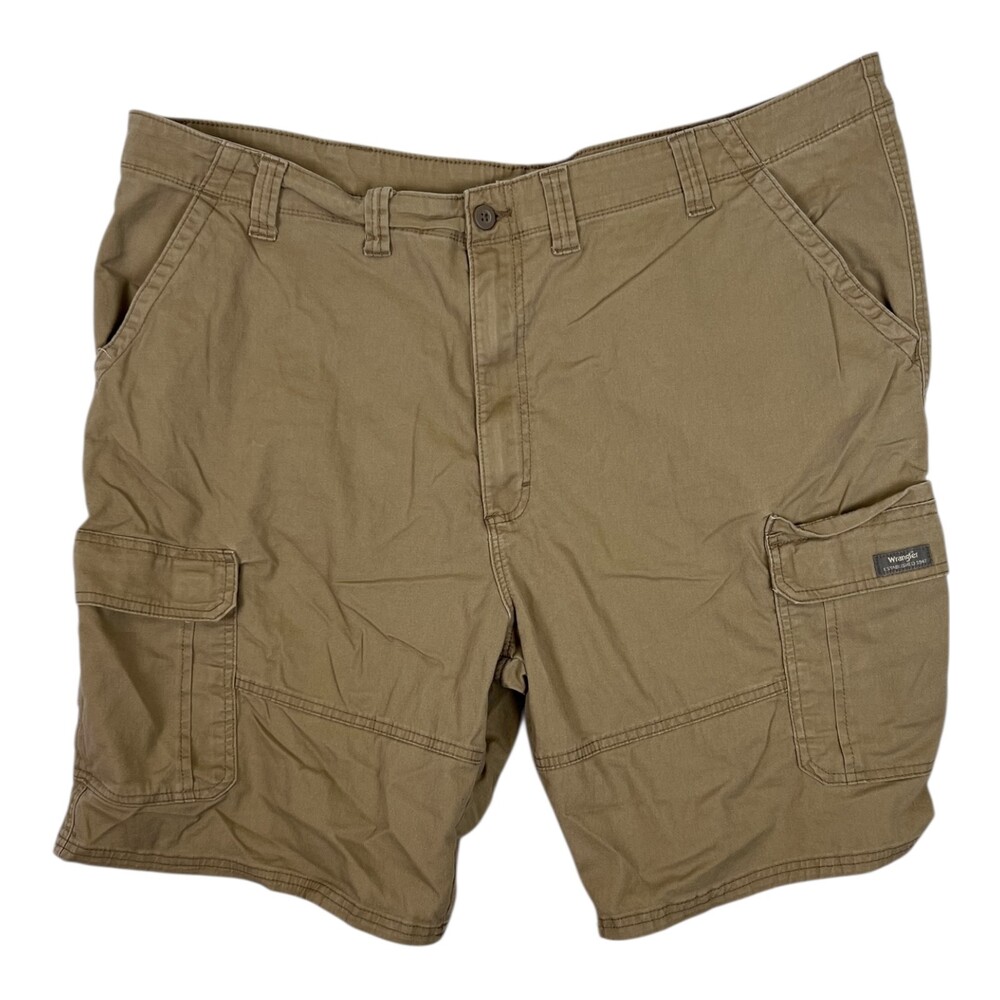 Wrangler Shorts Mens 46 Khaki Tan Cargo Stretch 10 Inseam Utility